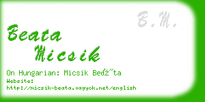 beata micsik business card